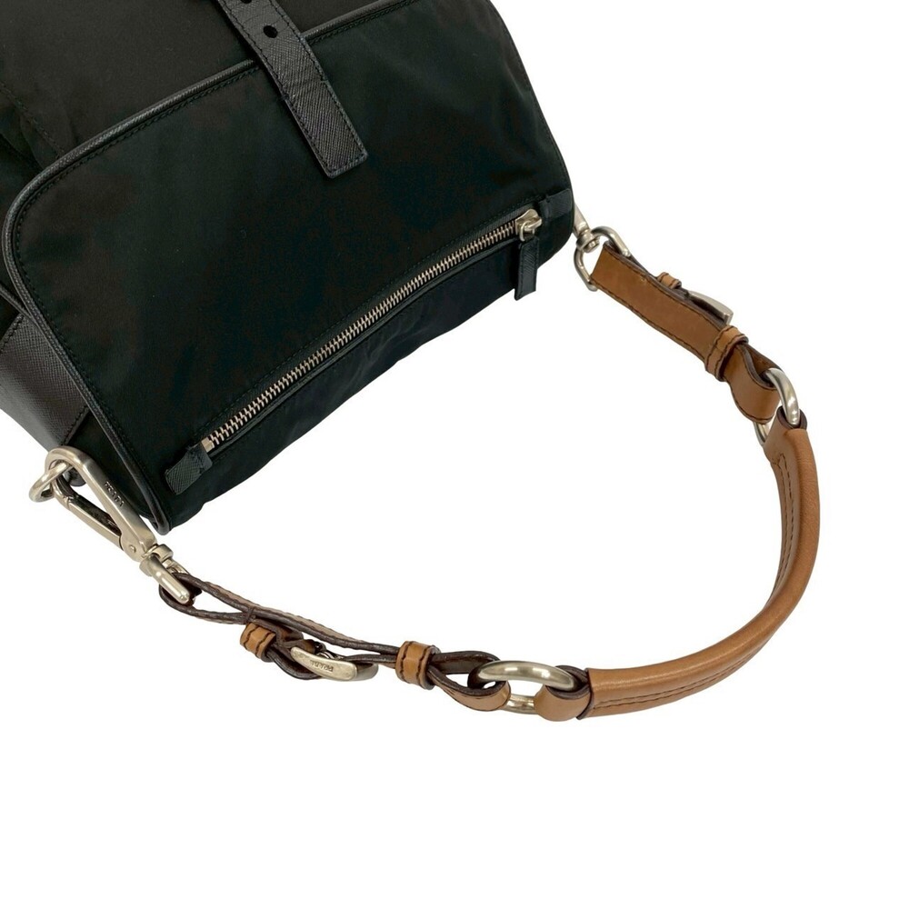 PRADA Black Leather Saffiano Shoulder Bag - Picture 4 of 10